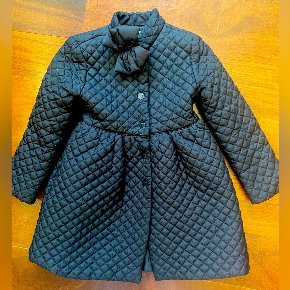 Janie and Jack Black Quilted Coat, Girls Size 3-4T, Excellent condition